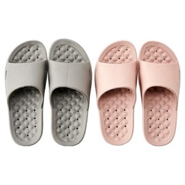 Modern House Wow EVA bathroom shoes 2-piece set, pink, gray, 1 set / 모던하우스 와우 EVA 욕실화 2종 세트, 핑크, 그레이, 1세트