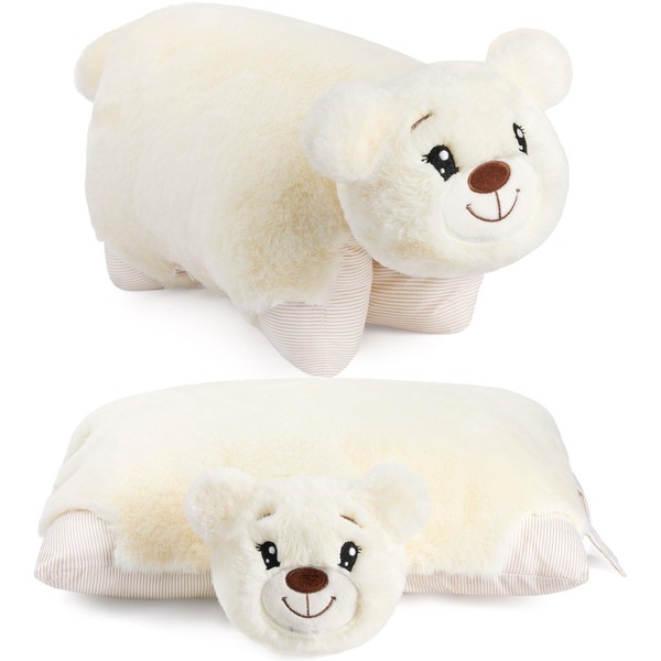 BRUBAKER Cuddly Toy Cushion Bear - 2-in-1 Teddy Bear and