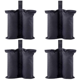 YELAIYEHAO Grade Heavy Duty Double-Stitched Weights Bag, Leg Weights for Pop up Canopy Tent Weighted Feet Bag Sand Bag outdoor bag Black (LARGE-4PCX17.3X18.1 INCH, Black)
