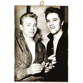 KUSTOM ART Vintage Style Elvis Presley James Dean Wooden Print Restaurant Pizzeria Bar Hotel Decoration