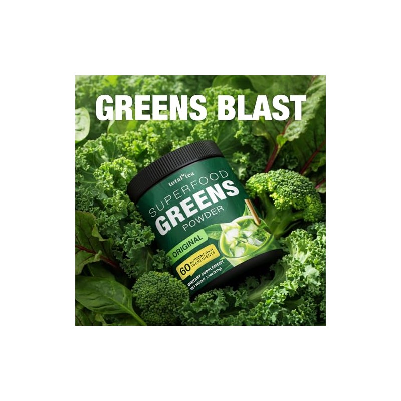 Total Tea Super Greens Powder - Energy & Immunity Boost