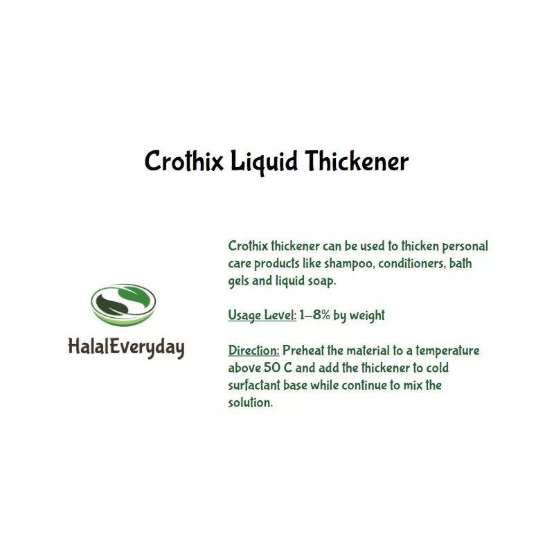 HalalEveryday Crothix Liquid Thickener - 1/2 lb Thickens Shampoos Bath