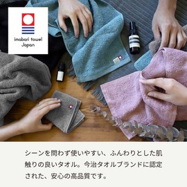 aso cy-mt275-f4-ag Face Towels, Set of 4, Medium Thick, 13.4 x 32.3 inches (34 x 82 cm), 100% Cotton, Made in Japan, Everyone's Towels (Set of 4, Ash Gray)