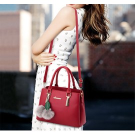 NICOLE&DORIS Handbags for Women Fashion Top-Handle Bags Crossbody Bags Messenger Bags Handbags with Pompom