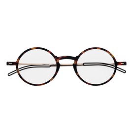 Always With You ThinOptics Reading Glasses - Ultra Thin, Durable, Lightweight - Optical Grade Lenses - Round Tortoise 2.0x