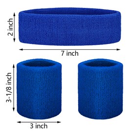 GOGO Sweatband Set Sports Athletic Exercise Headband Wristband Set Yellow