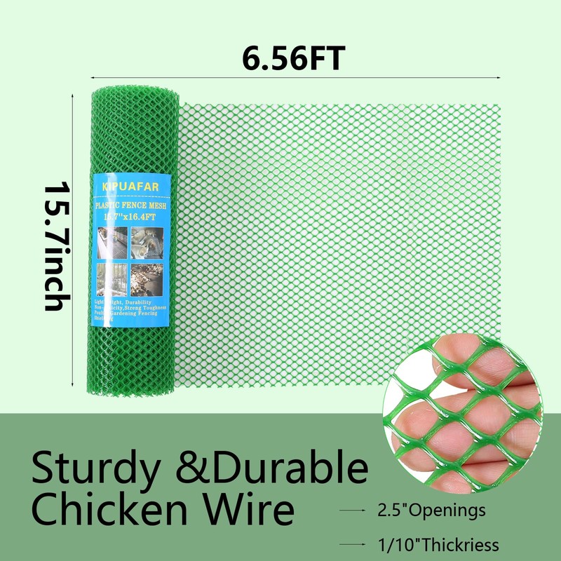Kipuafar Plastic Wire Mesh Fence Roll - Ideal for Poultry,