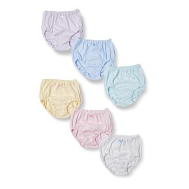 GALOW Girls' Panties, Set of 6, 100% Cotton, Simple, Ribbon, multicolor