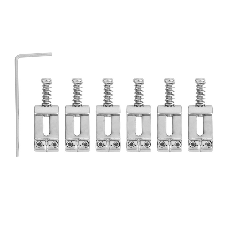 6pcs Chrome Plated Metal Bridge String Tremolo Saddle Part for