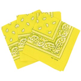 Laciteinterdite Set of 3 Paisley Bandanas for Men and Women, 57 x 57 cm One Size yellow