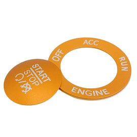 Push Start Stop Button Cover Trim for 2015-2021 Dodge Challenger Dodge RAM 1500 Dodge Charger, Aluminum Alloy, Orange