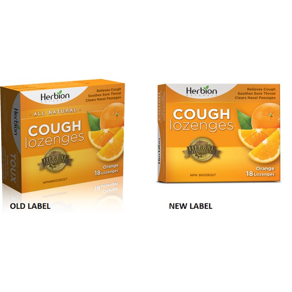 Herbion All Natural Cough Lozenges, Orange 18 Count