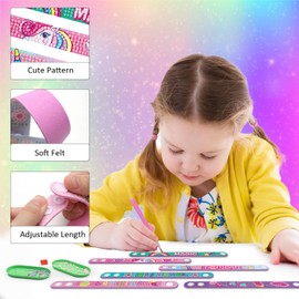 TNSLAND 6 Pieces Toy Diamond Painting Craft Set Gift Girls 6 8 10 11 Years DIY Unicorn Craft Bracelets Craft Sets Children Gifts Girls 5 7 9 12 Years Bracelets Make Yourself Unicorn