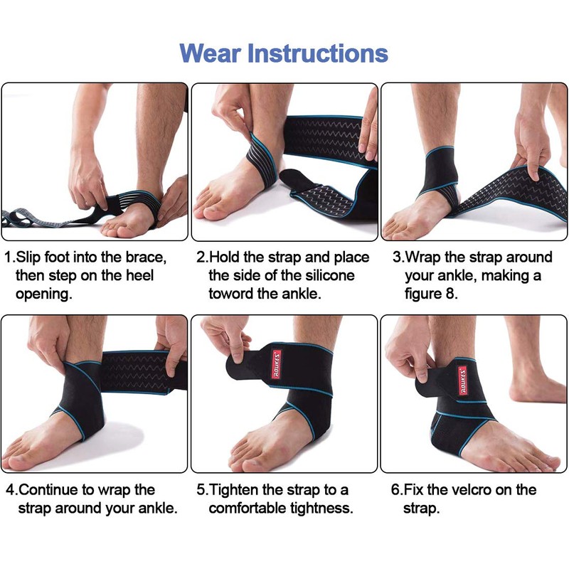 Beister Adjustable Compression Ankle Brace, Elastic Foot Support Wrap, Sprains