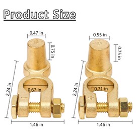 Battery Post Extender, SAE to JIS Car Battery Terminal Connector Positive Negative Top Post Quick Release Disconnect Car Battery Cable Terminal for Auto (Pack of 2)