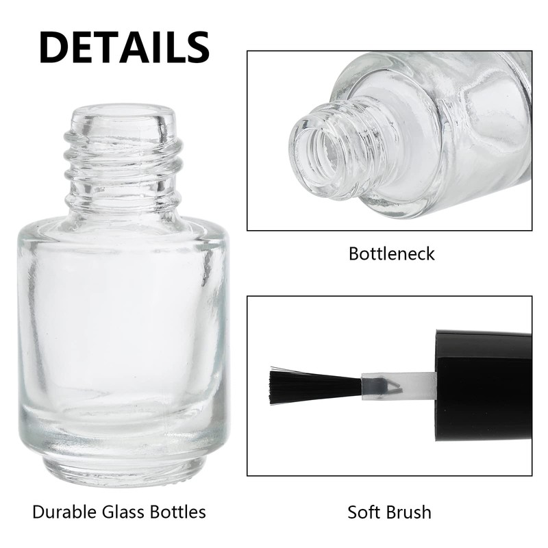 ZENFUN 50 Pack 5 ml Empty Nail Polish Bottles with