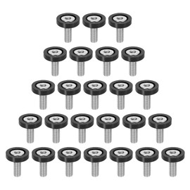 X AUTOHAUX 25pcs Car Bumper Mudguard Washer Bolts M6x1.0 Aluminum Alloy Black