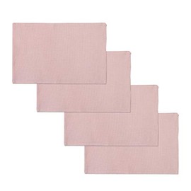 Set of 4 Soft Linen Handmade Placemats Heat Resistant Dining Table Place Mats Kitchen Table Mats 12 x 18 Baby Pink