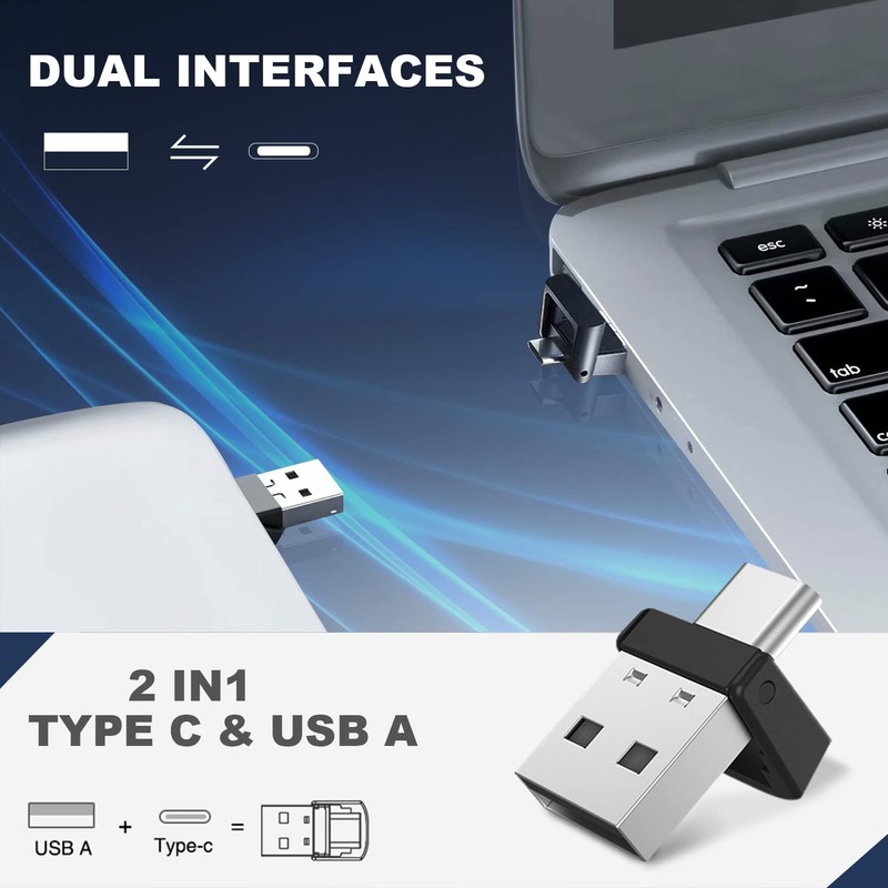Rechargeable Presentation Clicker for Laptop PowerPoint, USB-A USB-C Presentation Pointer,
