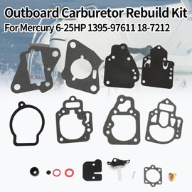 KELKONG 18-7212 Carburetor Repair Kit for Mercury Mariner Force Outboard 6 8 9.9 10 15 20 25 HP Boat Motor Fuel Pump Carb Rebuild Parts Replacement 1395-97611 1395-9803 9725 9645 9377 1395-811357