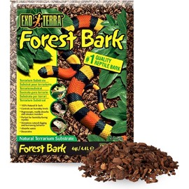 Exo Terra Forest Bark Natural Terrarium Substrate, 4 Quarts, PT2750 | 100% Natural Fir Bark for Reptiles | Hygroscopic Moisture Control | Ideal for Humidity-Loving Reptiles | Encourages Digging Behavior