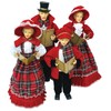 Set of 4 Red Victorian Plaid Carolers Christmas Figures 18"