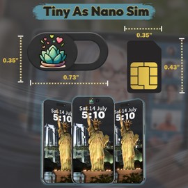 Tsyfro Ultra-Slim Laptop Camera Cover Slide | 0.03 Inch Thick | Upholds Digital Privacy | Compatible with Mobiles, Tablets, Desktops & Laptops (Plants WebCamCover - 3 Pack)