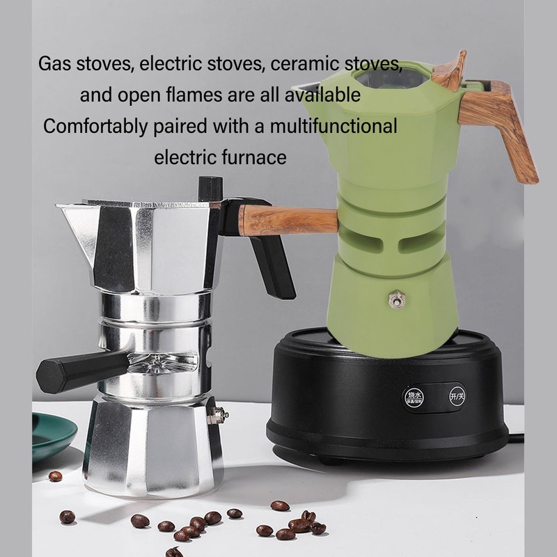 120ml 2 Cups Double Valve Moka Pot Aluminum Alloy Moka