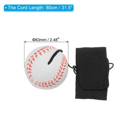 PATIKIL 2.5 Inch Sports Wrist Ball, 4Pcs Baseball Rubber Rebound Wristband Wrist Return Ball Sport on A String for Exercise Play, White