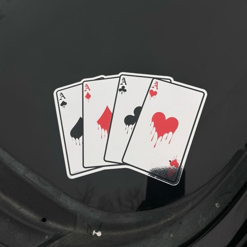 Ace Playing Card Chrome Sticker - High Quality Printed Vinyl