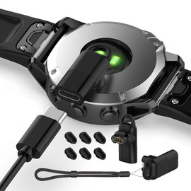 [YXHH] Garmin Conversion Adapter, L-Type C Type, Instinct 2/2S Plug, Convert Micro, Fast Charging, Compatible with ForeAthlete 245/Fenix 7/7S/7X/Venu 2/2S/2 Plus55/745/935/Fenix7/6/5 (Black | Type C)