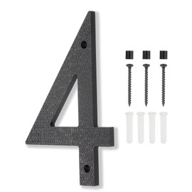 PATIKIL 8 Inch House Numbers, House Address Numbers Sign Large Floating Modern Home Number with Screws for Outside Door Wall Street, Black, 4