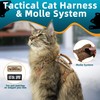 Tactical Cat Harness Khaki for Walking Esacpe Proof,Adjustable Soft Mesh