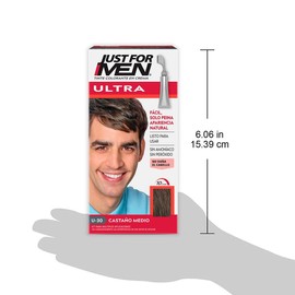 Just For Men Ultra, Tinte para Canas Castaño Medio U30 con Cepillo de Fácil Aplicación, 35g