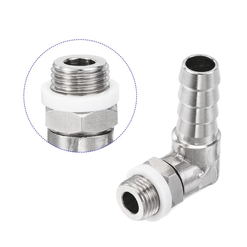 M METERXITY Hose Fitting - 90 Degree Angle Nickel Plated