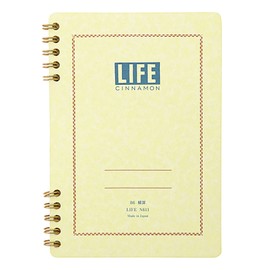 IPPINKA LIFE Cinnamon Ring Notebook - B6 (5.2 x 7.2 in) - Lined (7mm x 24 Lines) - 60 Sheets - Made in Japan