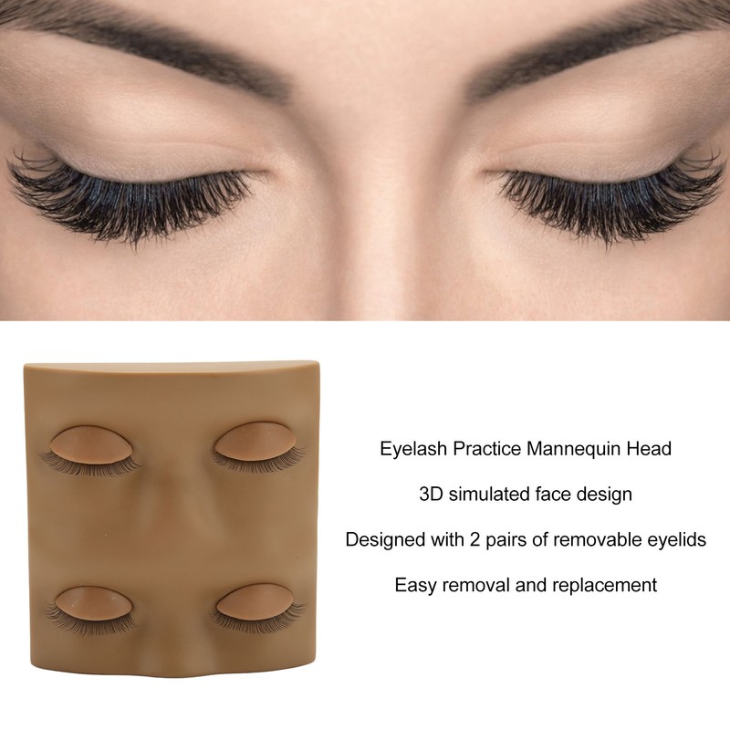 Eyelash Practice Mannequin Head Double Layer Lash Mannequin Head with