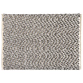 OKA Pokomoko Weave Bath Mat, Approx. 13.8 x 19.7 inches (35 x 50 cm), Gray, Microfiber, Absorbent, Quick Drying, Dull Color, Chenille, Yarn, Hand Woven Mokomoko