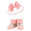 Hudson Baby Baby Girls' Headband and Socks Giftset, Blush Rose,