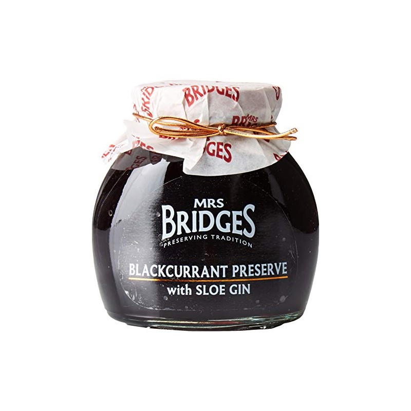 Mrs Bridges Preserve with Sloe Gin, Blackcurrant, 12 Ounce