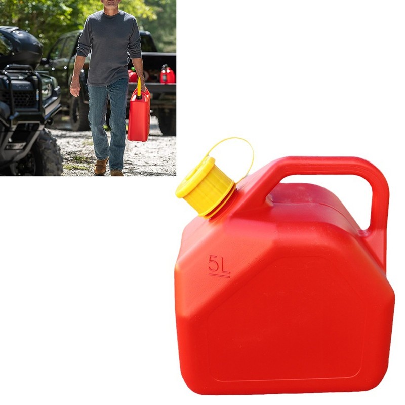 Gas Can 5L 1.3 Gallon ABS Leakage Free Red Portable