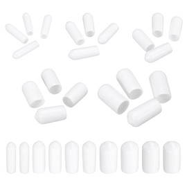 sourcing map 50pcs Round End Protective Caps Rubber Cover 1/8" 3/16" 1/4" 9/32" 3/8" White Screw Protector for Screw Bolt, Plumbing Pipe