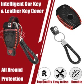 Arcets Leather Key Fob Case Compatible with Mercedes A B C E G S CLA GLA VITO GLE ML GLK CLK | Key Remote Control Protector with 3 Buttons Leather