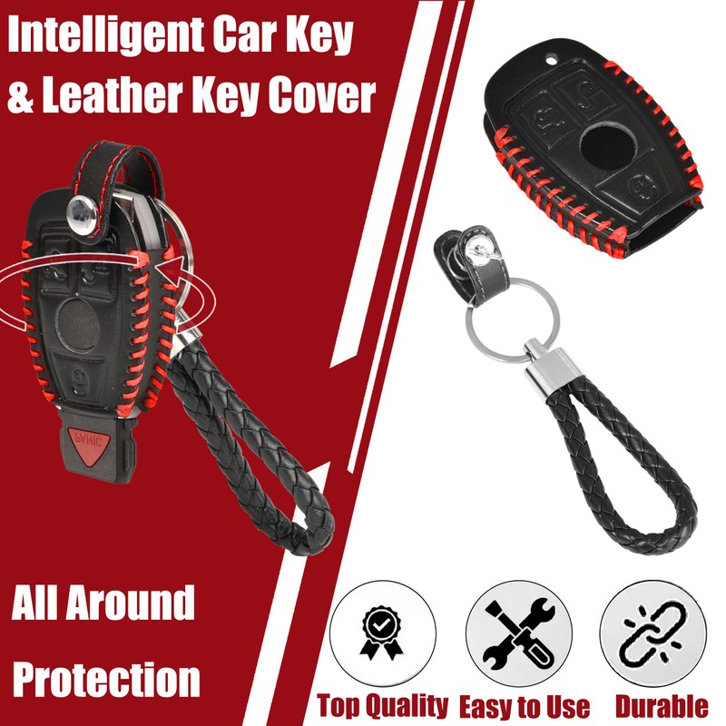 Arcets Leather Key Fob Case Compatible with Mercedes A B