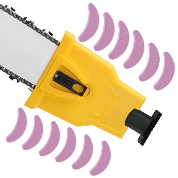 Chainsaw Sharpener with 12PCS Fast Sharpening Stone, Chain Saw Sharpener
