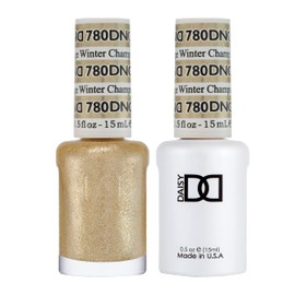 DND Gel Polish Set - 1 each of Gold Gel Polish and Gold Nail Polish, 780 Champagne Winter, 0.5 Fl Oz