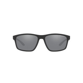 A|X ARMANI EXCHANGE Men's Ax4122s Square Sunglasses, Matte Black/Light Grey Mirrored Black, 59 mm