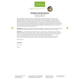 Sanct Bernhard Basil Extract Hair Treatment | 2 x 100 ml | For Care of Thin, Dry & Brittle Hair | Prevents Hair Loss | Improves Hair Growth | Made in Germany