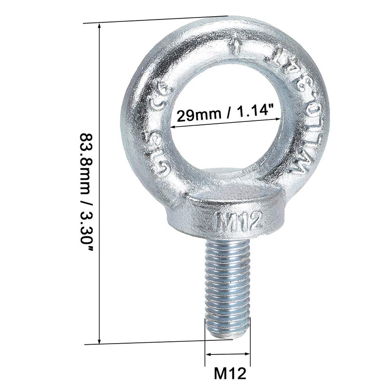 sourcingmap Lifting Eye Bolt M12 x 30mm Male Thread C15
