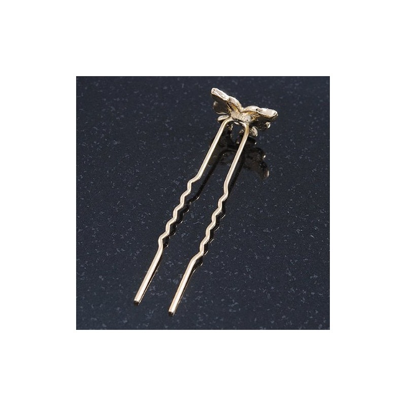Bridal/Wedding/Prom/Party Set Of 6 Gold Plated Crystal 'Butterfly' Hair Pins